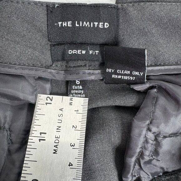 The Limited Drew Fit Womens Dress Pants Side Button Charcoal Gray Size 6 Cuffs - Picture 6 of 8